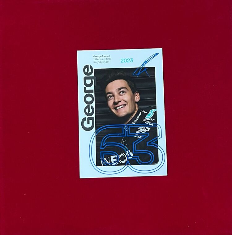 George Russell İmzalı Kart