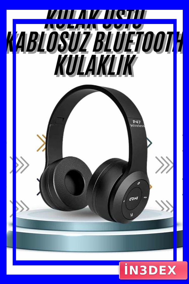 Kulak Üstü Bluetooth Kulaklık Yüksek Ses Kaliteli Ayarlanabilir