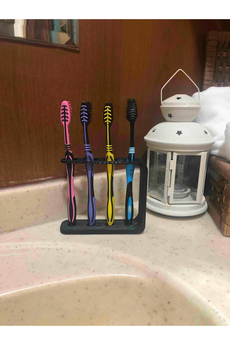 Siyah Diş Fırçası Tutucu Modern Banyo Dekoratif Aksesuarı Sade Şık Tasarım