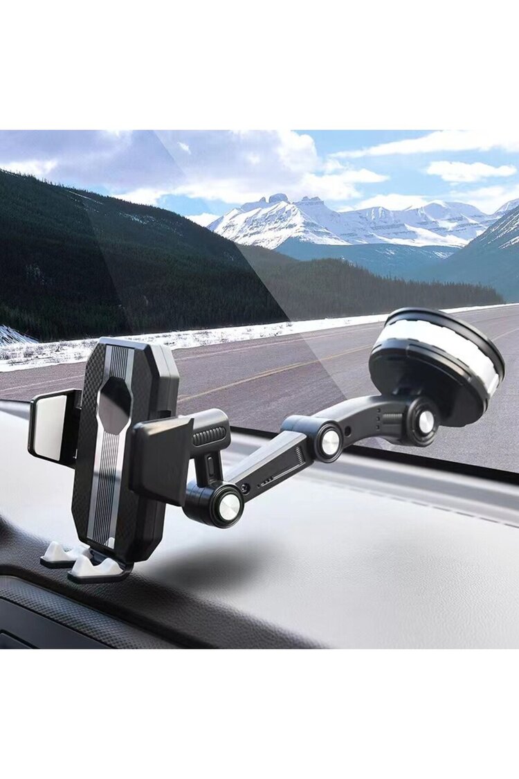 Store Universal Çok Fonksiyonlu Araç İçi Telefon Tutucu - 360° Dönebilen, Vakumlu ve Ayarlanabilir