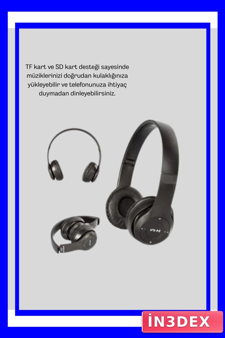 P47 Bluetooth Kablosuz Kulaklık Extra Bass Mikrofonlu Ergonomik Tasarım