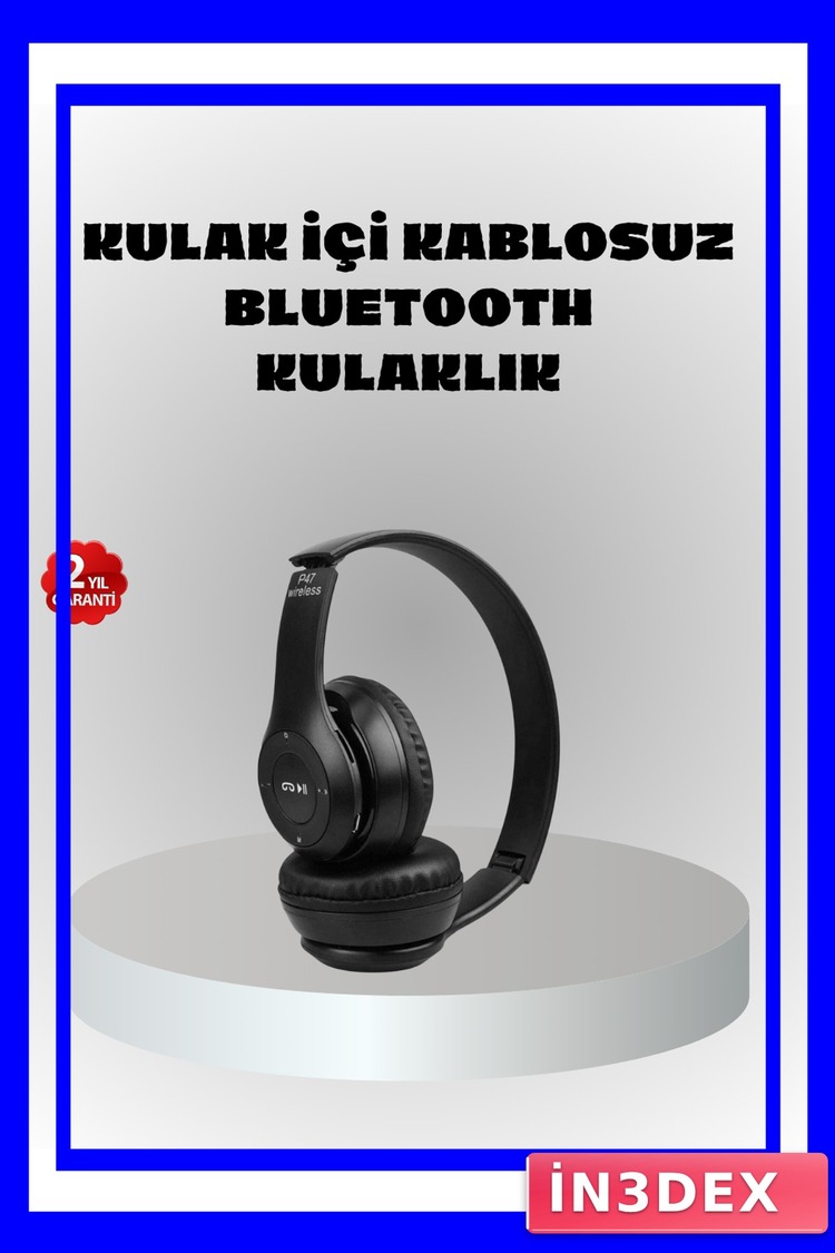 P47 Bluetooth 5.0 Kablosuz Kulaklık TF Kart ve Mikrofon Desteği