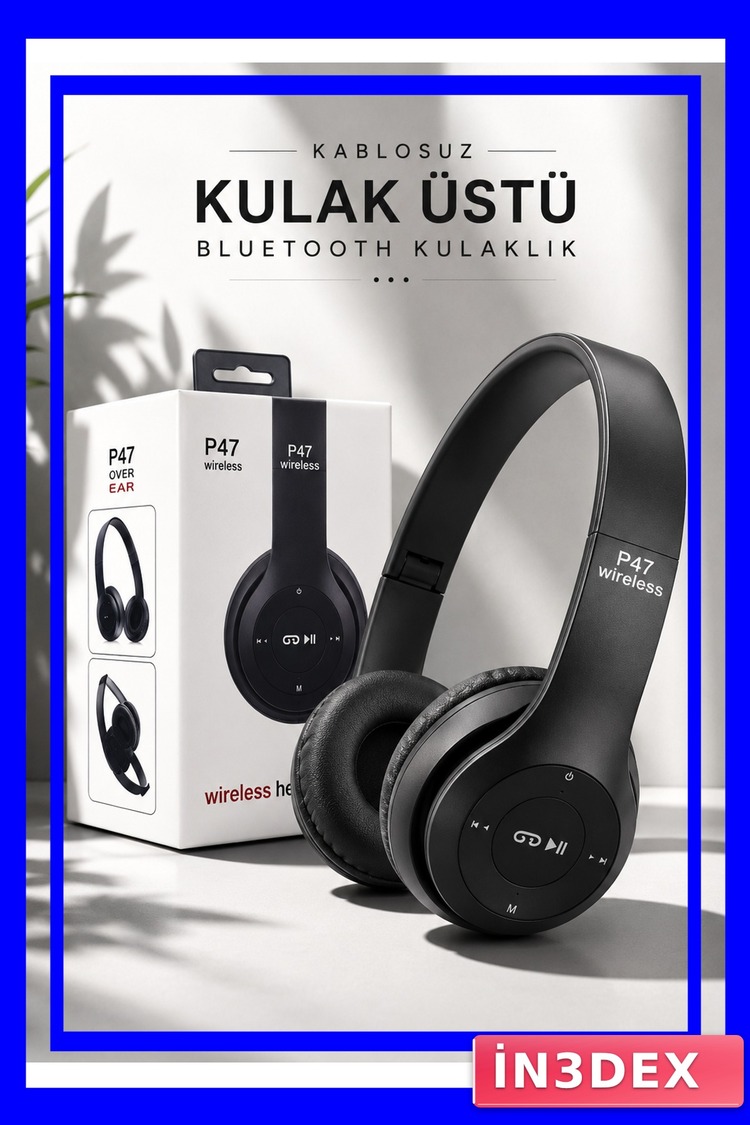 Ergonomik Bluetooth Kulaklık TF Kart ve AUX Girişli Kulak Üstü