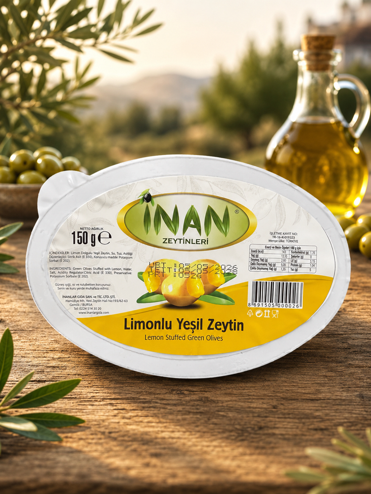 Limonlu yeşil zeytin