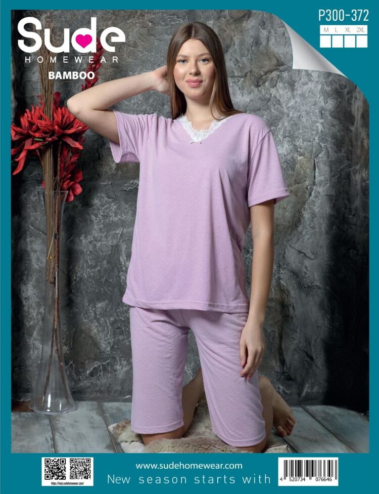 Kadın Bambu Kapri Pijama Takımı 