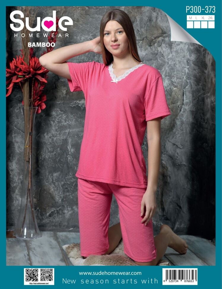 Kadın Bambu Kapri Pijama Takımı 