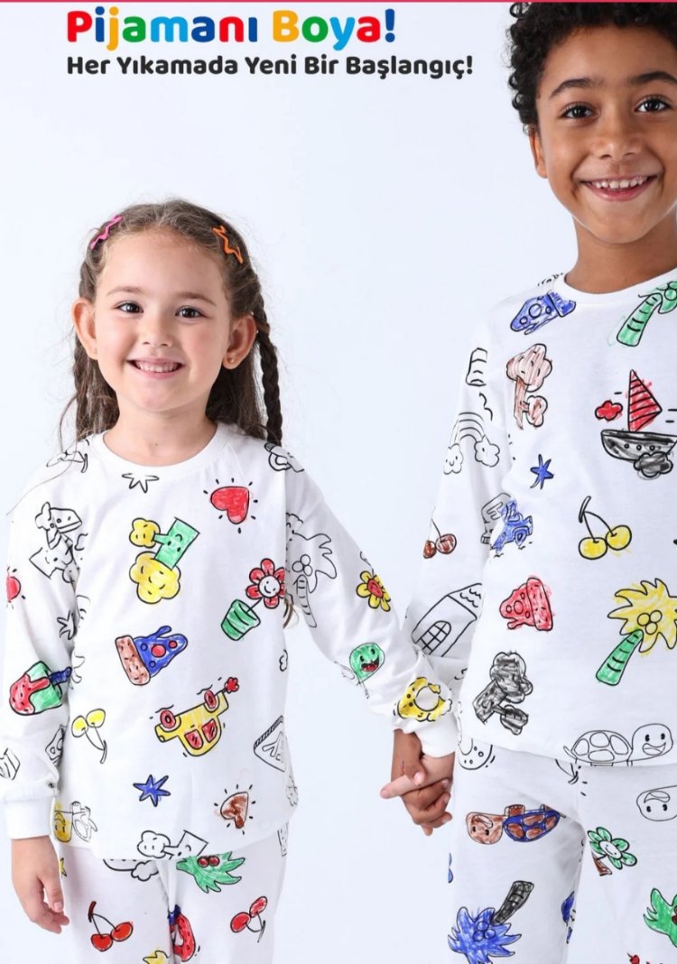Boyamalı Çocuk Pijama Takımı