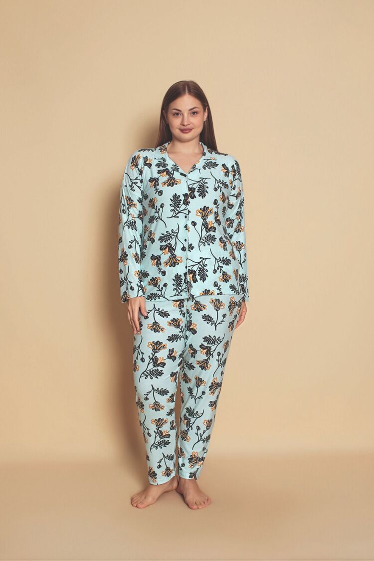  Büyük Beden Süet Pijama Takımı 