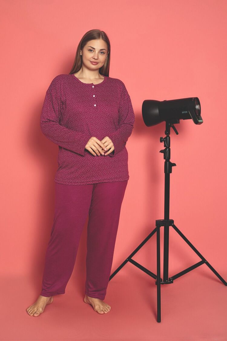 Kadın Battal Beden Bambu interlok Pijama Takımı 
