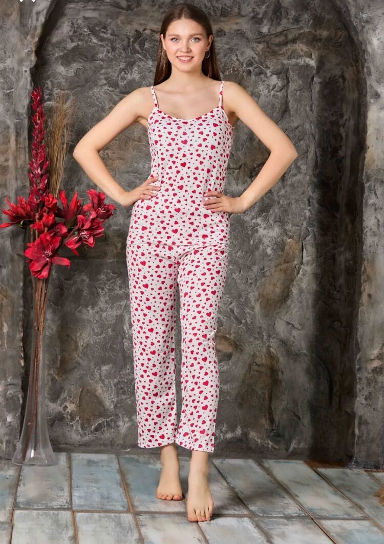 Kadın Askılı Penye Pijama Takımı