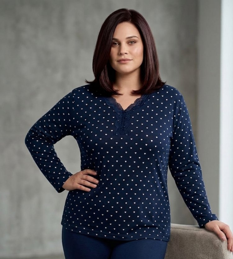 Büyük Beden Bambu Pijama Takımı