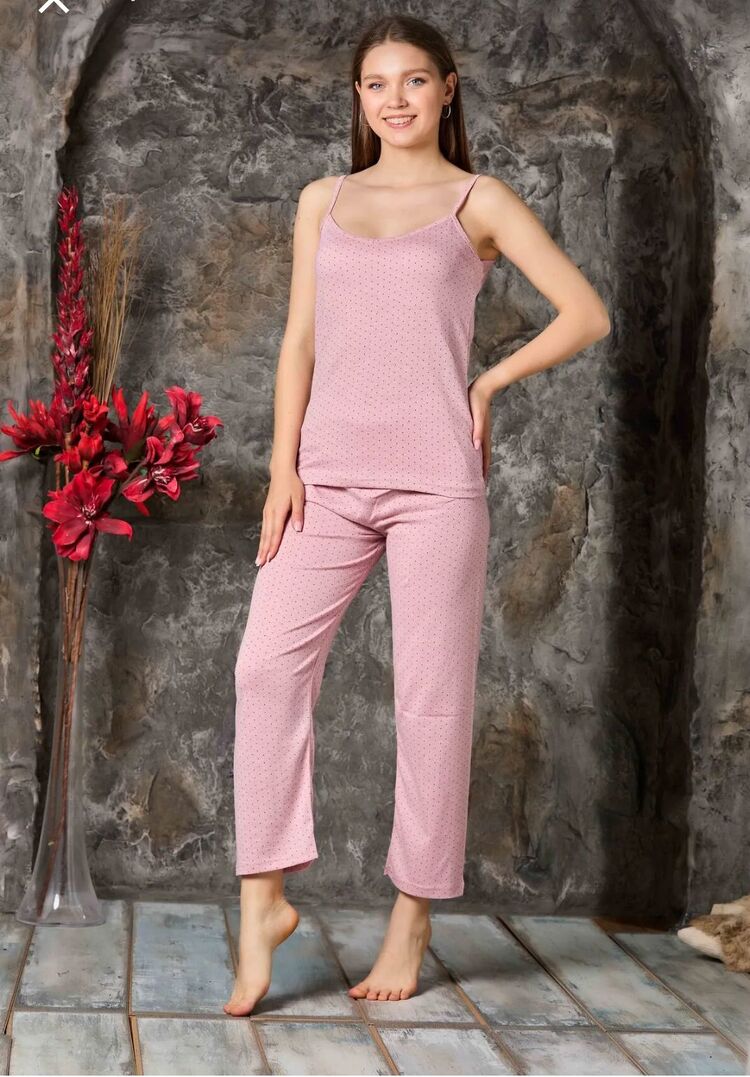 Kadın Askılı Penye Pijama Takımı