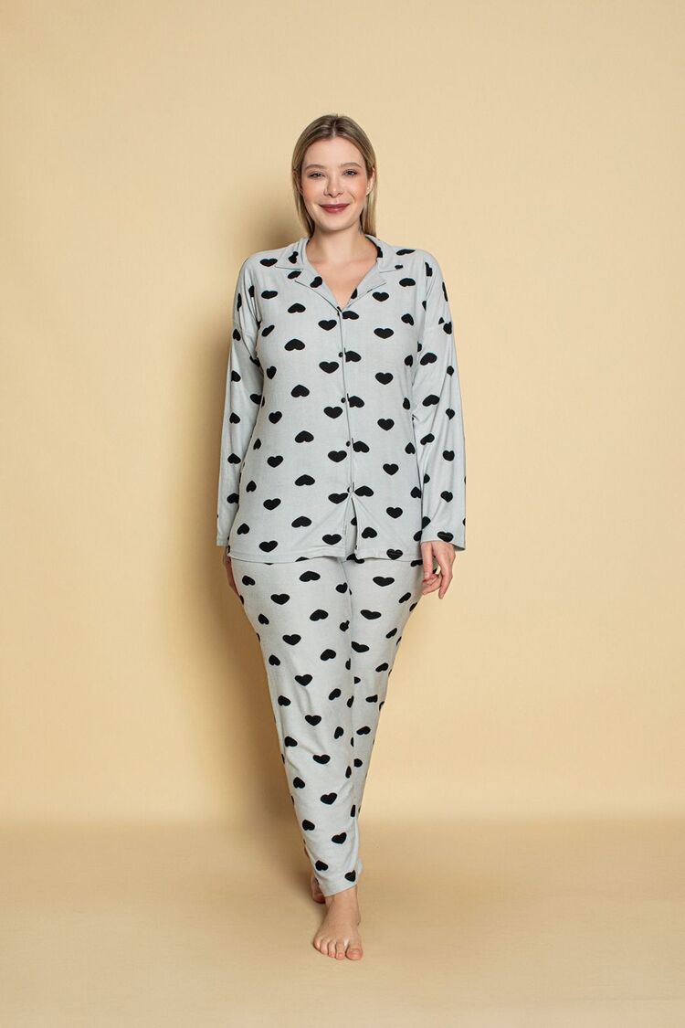 Büyük Beden Süet Pijama Takımı