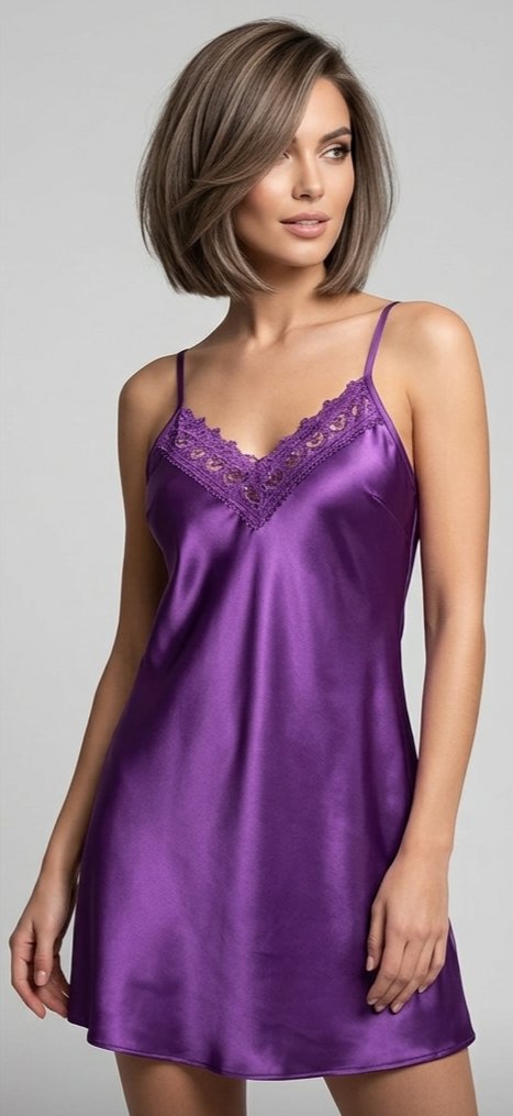 3 lü Saten Takım (Gecelik, Sabahlık, Slip)