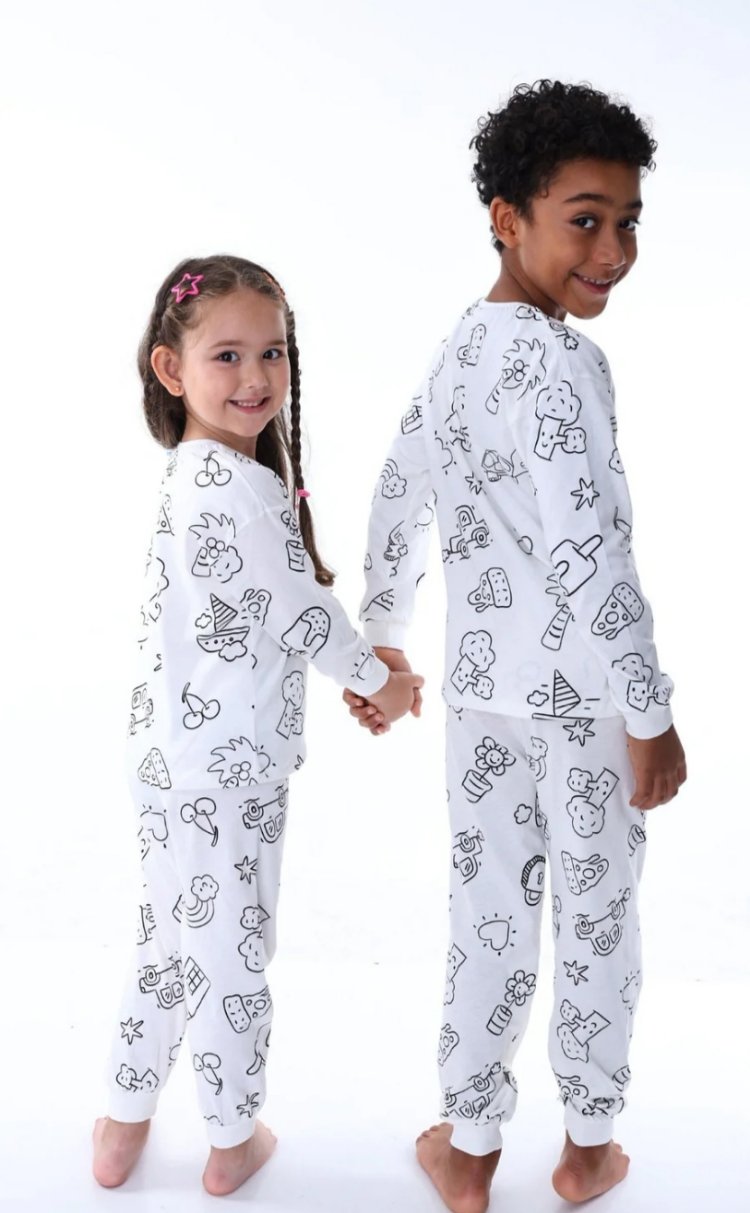 Boyamalı Çocuk Pijama Takımı