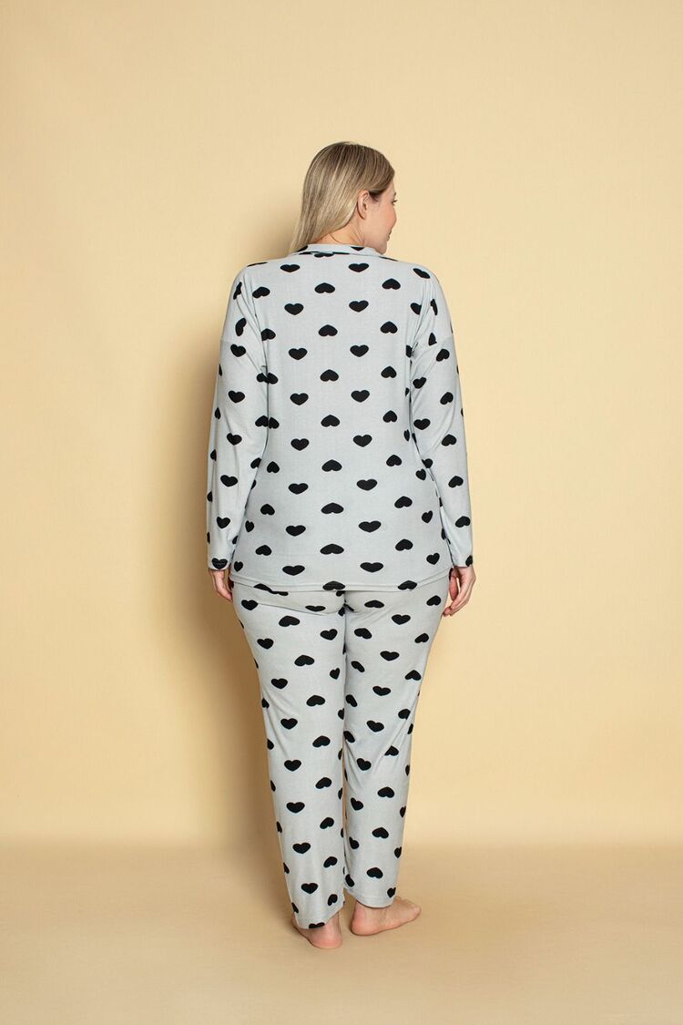 Büyük Beden Süet Pijama Takımı