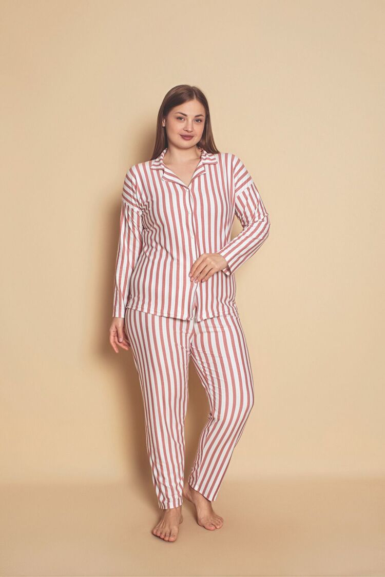 Büyük Beden Süet Pijama Takımı 