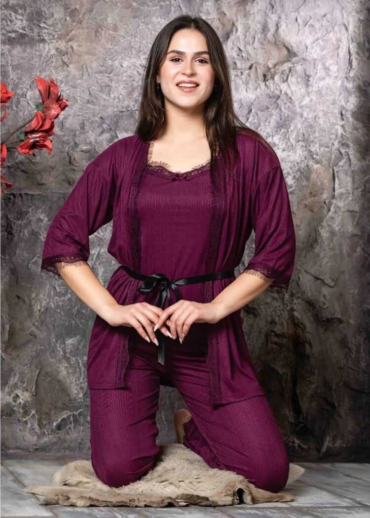 3 lü Pegasus Sabahlıklı Pijama Takımı