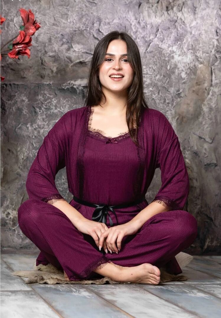 3 lü Pegasus Sabahlıklı Pijama Takımı