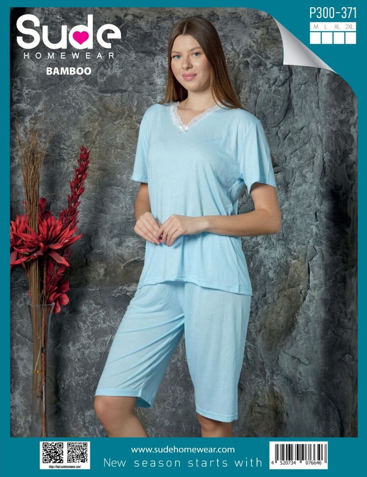 Kadın Bambu Kapri Pijama Takımı 