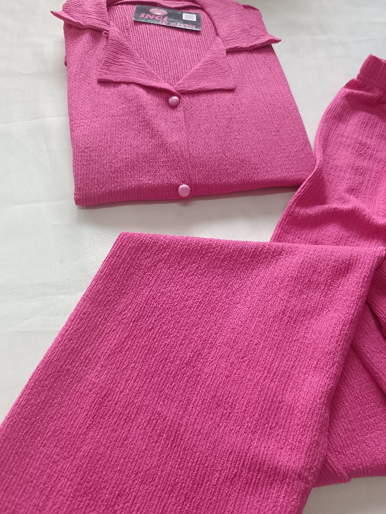 Kısakol Dügmeli Pijama Takımı