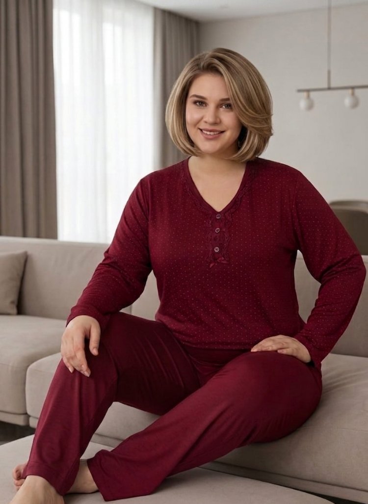 Büyük Beden Bambu Pijama Takımı