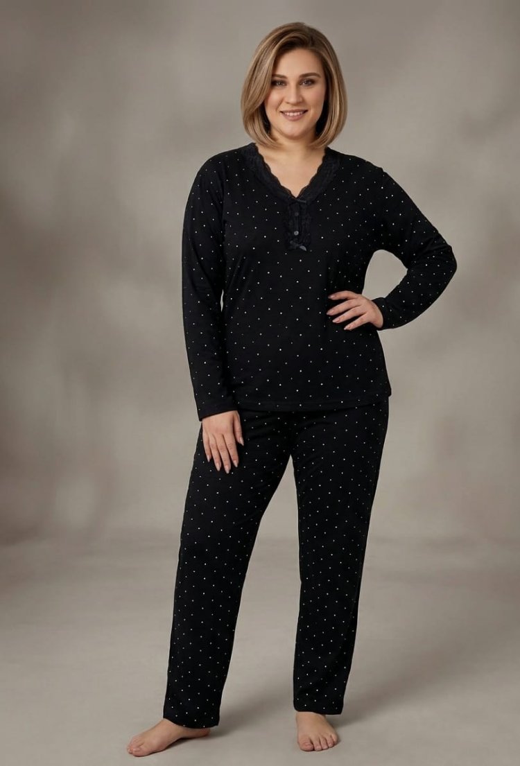 Büyük  Beden Bambu Pijama Takımı