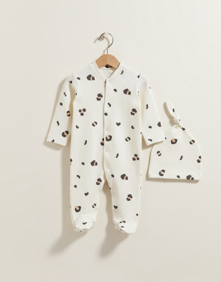 İncila GY Leopar Desenli Bebek Tulum