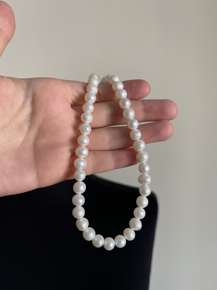 Bembeyaz Mat Gerçek Tatlısu Klasik İnci Kolye