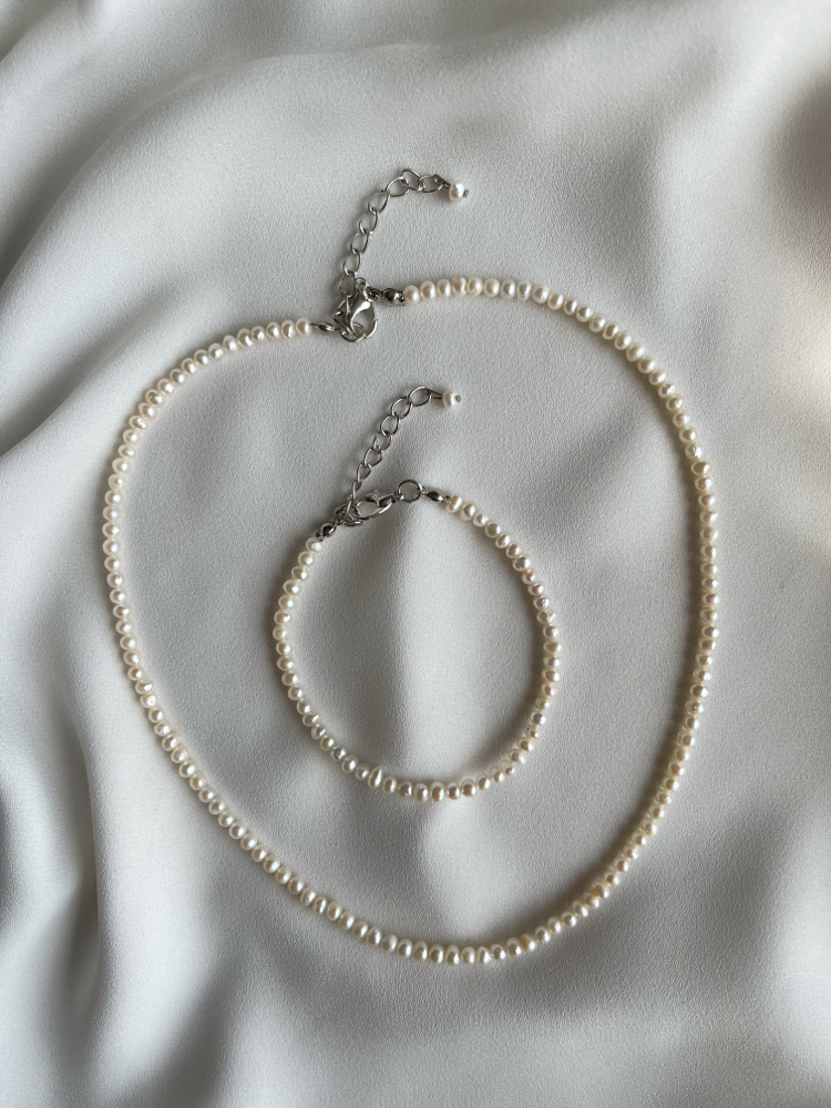 Gerçek Tatlısu 3-4 mm Mini Doğal İnci Set