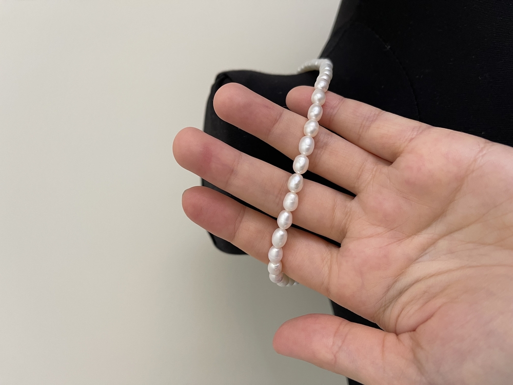 Premium İthal, 6mm Gerçek Tatlısu Arpa İnci Kolye