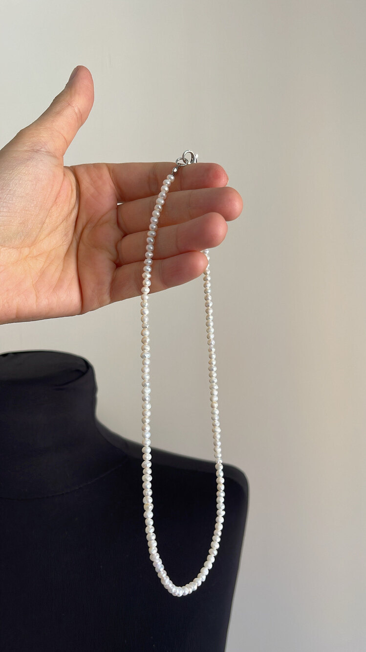 İthal Premium 4 mm Küçük Gerçek Tatlısu İnci Kolye