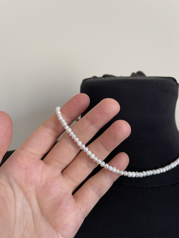 3-4 mm Gerçek Tatlısu Mini İncili Doğal İnci Kolye