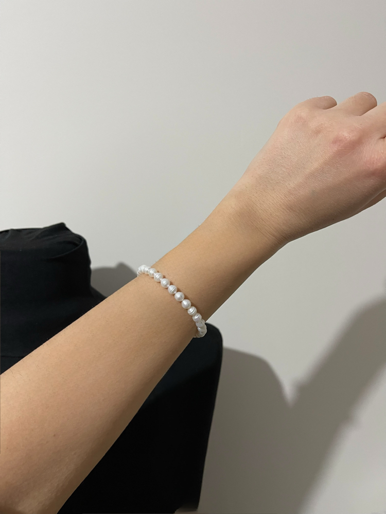 İthal Premium Beyaz 5-6 mm Gerçek Tatlısu İnci Bileklik