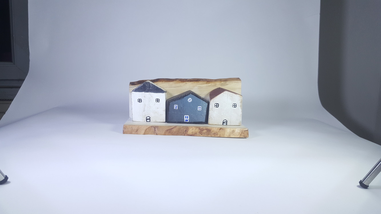 Eşsiz Minik Sokak Canlandırması - Ahşap ve Doğanın Buluşması (25x12x10 cm.)