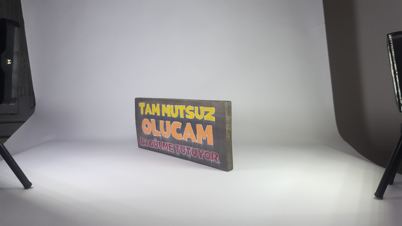 El Yapımı Masif Ahşap Duvar Süsü - 55x15 cm