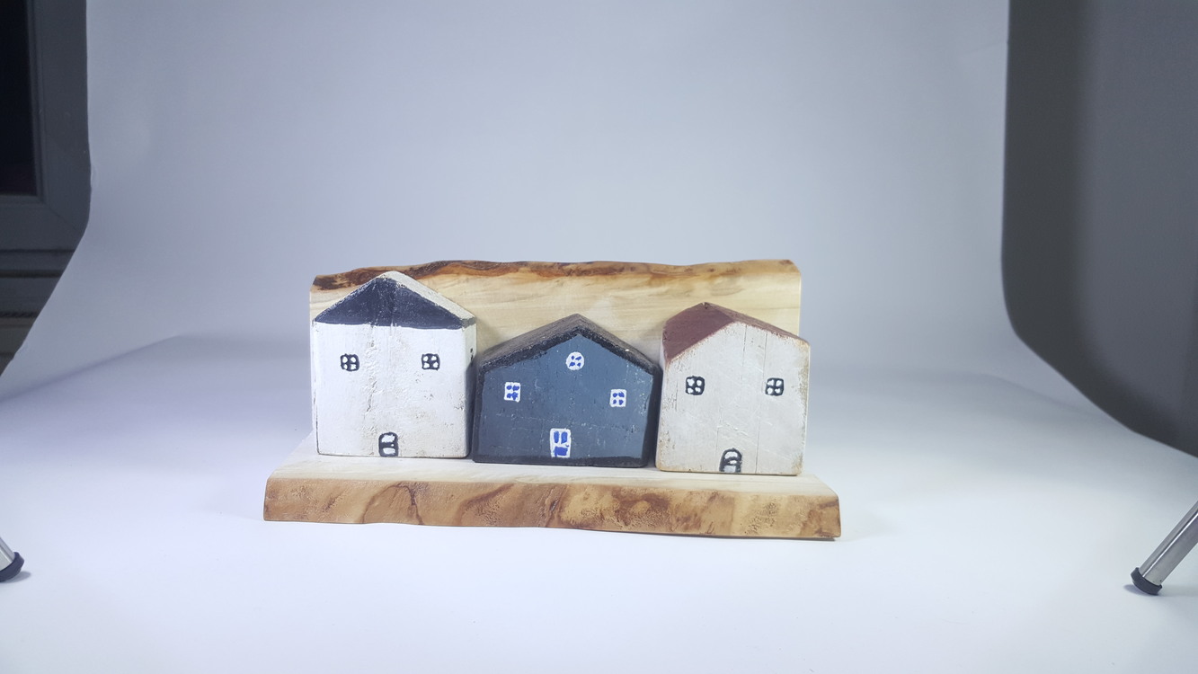 Eşsiz Minik Sokak Canlandırması - Ahşap ve Doğanın Buluşması (25x12x10 cm.)