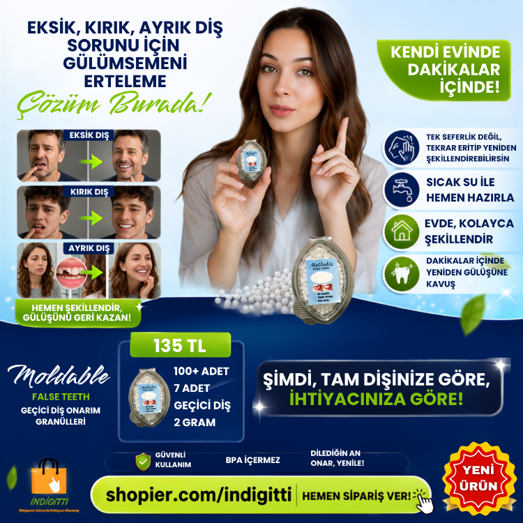 Moldable False Teeth Geçici Diş Onarım Granülleri 100+ adet, 7 geçici diş için (2 Gram)