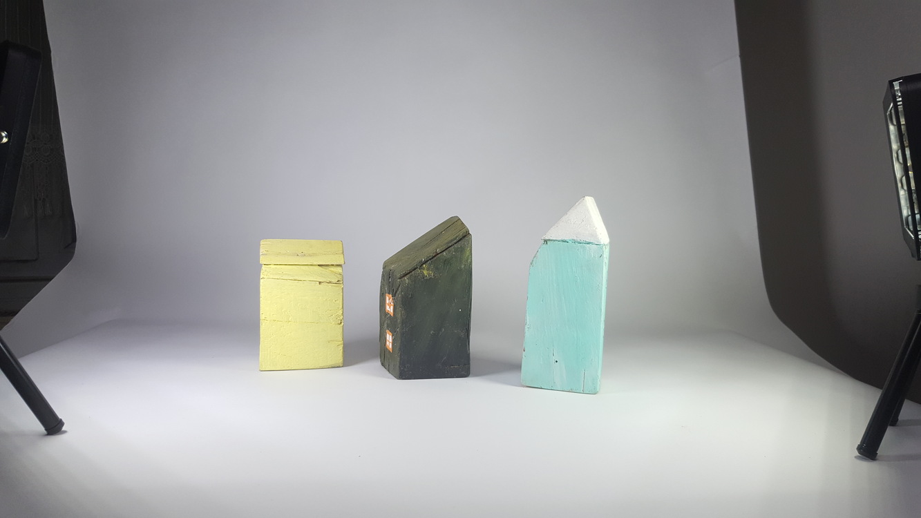 3'lü El Yapımı ahşap Masa Süsü (11x5x5 cm, 9x5x5 cm, 12x5x6 cm..)