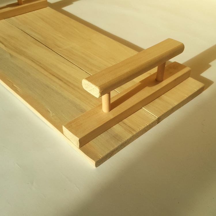 Masif Ahşap Modern Sunum Tepsisi - El Yapımı Doğal Ahşap Servis Tablası (22x45 cm)