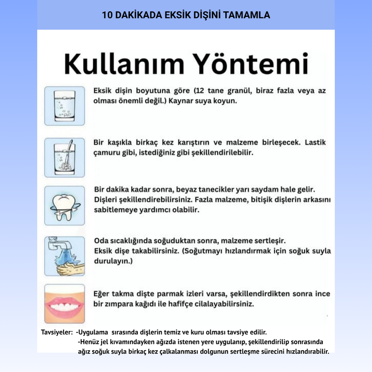 Moldable Diş Onarım Seti (20g) - 70+ Diş Kapasiteli Geçici Dolgu ve Protez Kiti