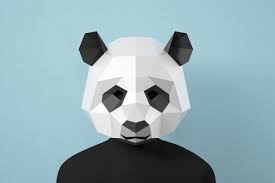 Evde Kendi Maskeni Yap: 3D Panda Maskesi Şablonu- PDF (yazdır, kes, yapıştır, boya)
