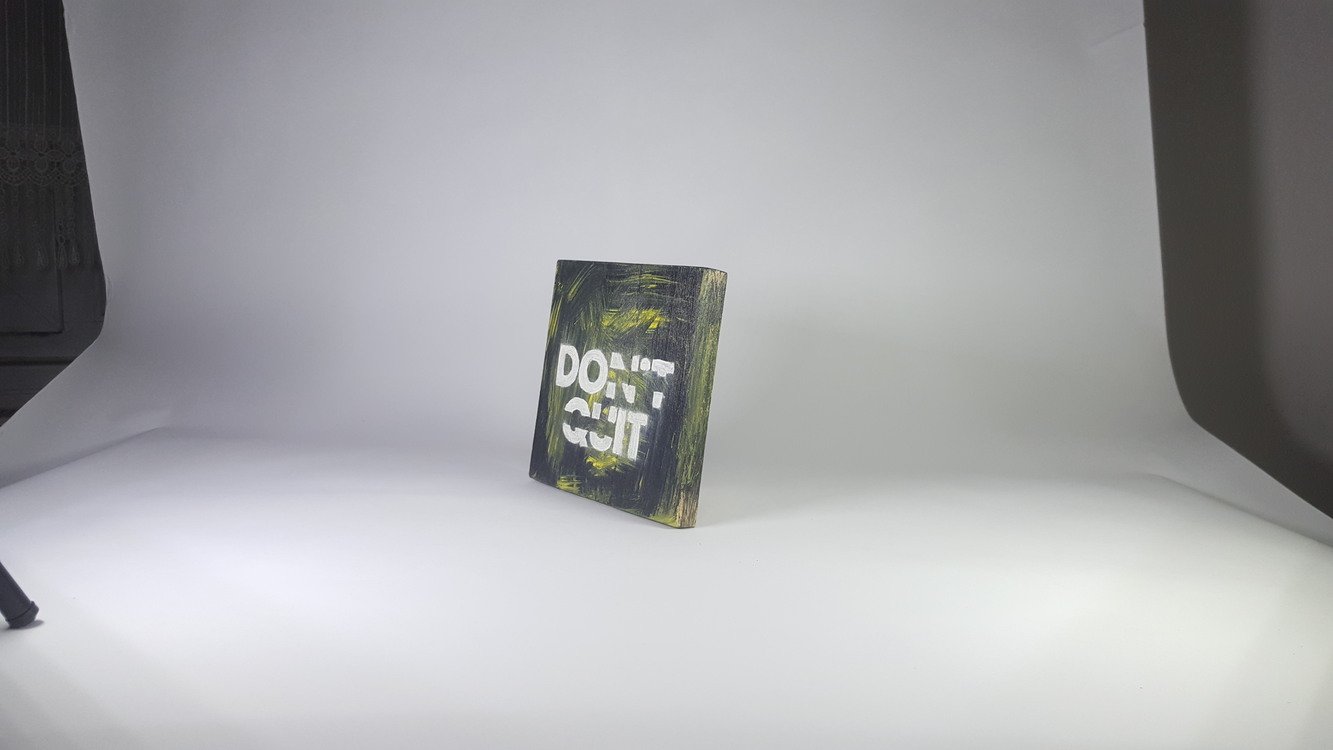 El Yapımı Masif Ahşap Duvar Süsü - 15x15 cm (Don't Quit- Do It)