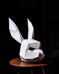 3D Tavşan Maskesi Kalıbı PDF | Kendin Yap (DIY) Papercraft Şablonu