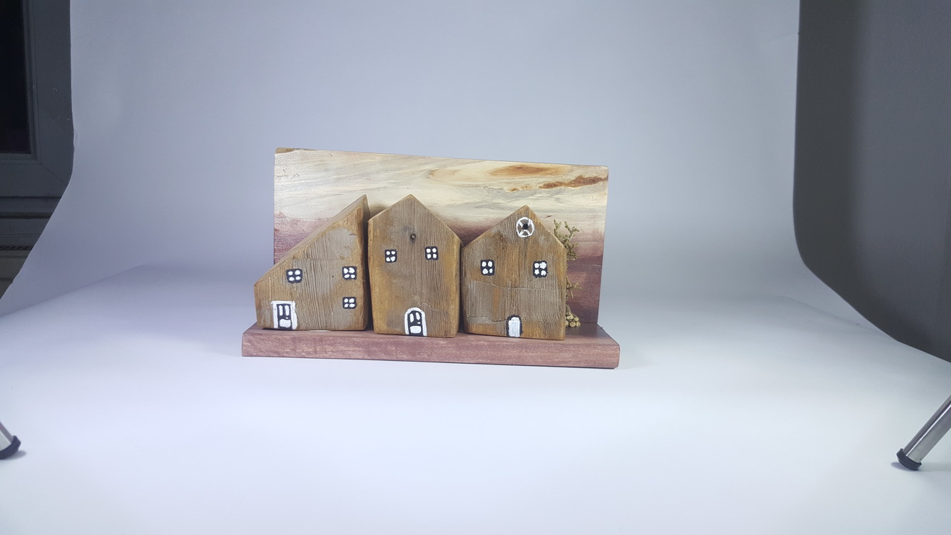 Ahşap ve Doğanın Buluşması (26x14x9 cm.) -Eşsiz Minik Sokak Canlandırması -