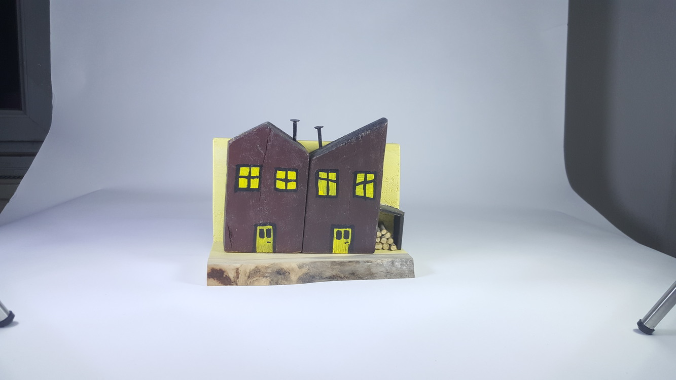 Eşsiz 3D Sokak Canlandırması - Ahşap ve Doğanın Buluşması (18x14x9,5 cm.)