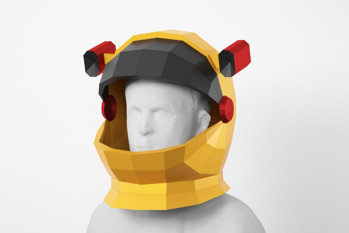 Astronot Kaskı – 3D Maket Şablonu (Kendin Yap) PDF dijital indirme dosyası