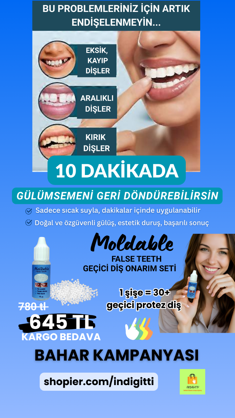 Moldable False Teeth Geçici Diş Onarım Seti,Takma Diş, Protez Diş, Geçici Diş, Diş Onarımı