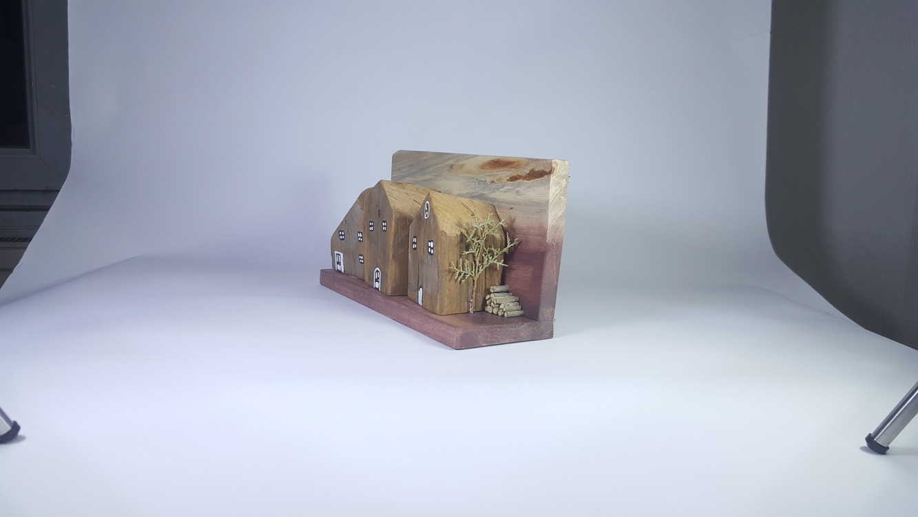 Ahşap ve Doğanın Buluşması (26x14x9 cm.) -Eşsiz Minik Sokak Canlandırması -