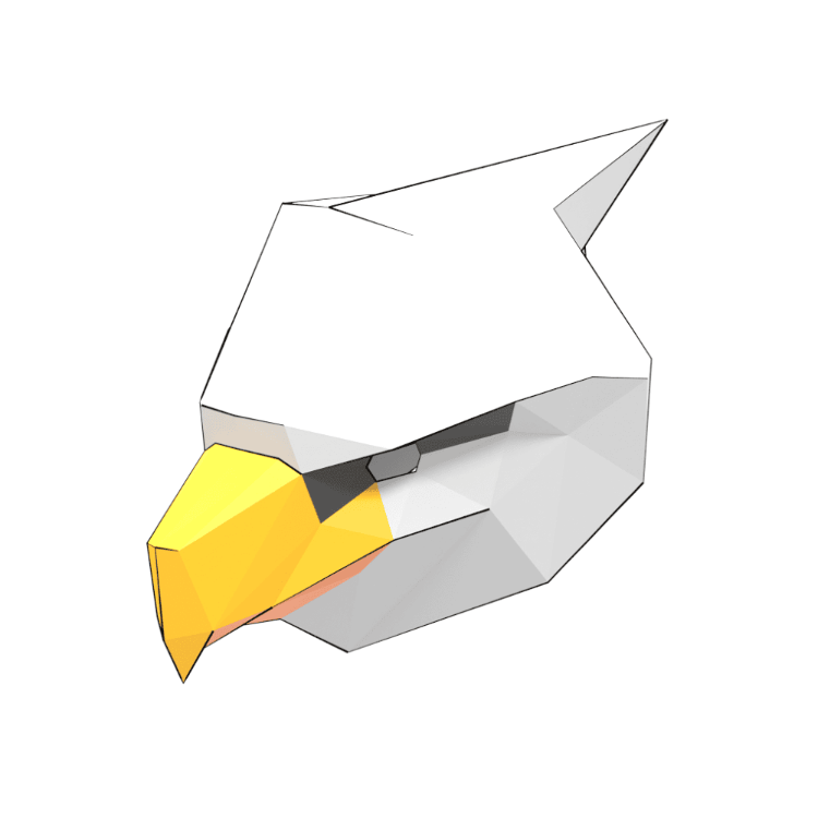 Bakışları Üzerine Çek: 3D Low Poly Kartal Maskesi Kalıbı – Dijital PDF Şablonu